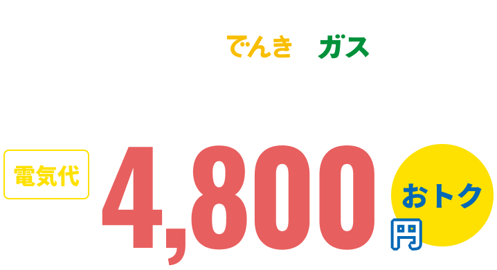 東京エリアに方限定!Looopでんき+ガス電気とガスをまとめると電気代がさらに年間4800円おトク!
